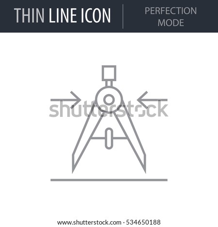 Symbol of Perfection Mode Thin line Icon of Design Thinking. Stroke Pictogram Graphic for Web Design. Quality Outline Vector Symbol Concept. Premium Mono Linear Beautiful Plain Laconic Logo