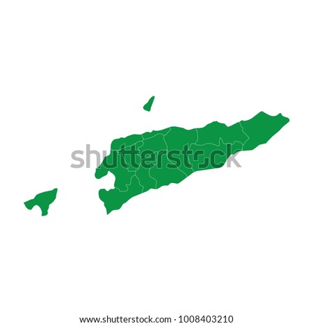 East Timor map isolated on transparent background.Transparent - high detailed Green map of East Timor. Vector illustration eps 10. Blank Green similar East Timor map isolated on white background.