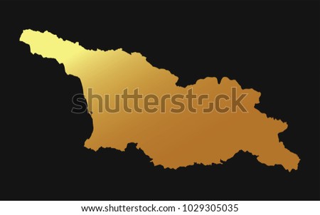 High detailed gold texture map vector map – Departments of georgia south ossetia map. Vector illustration eps 10