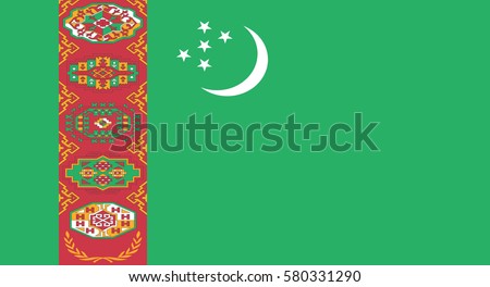 Vector Illustration , Flag of Turkmenistan