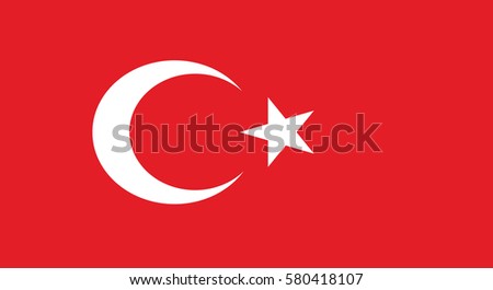 Vector Illustration , Flag of Turkey