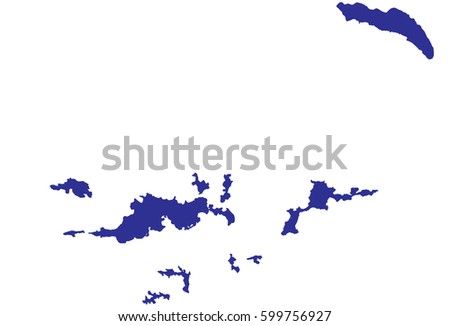High detailed blue vector map – British Virgin Islands map