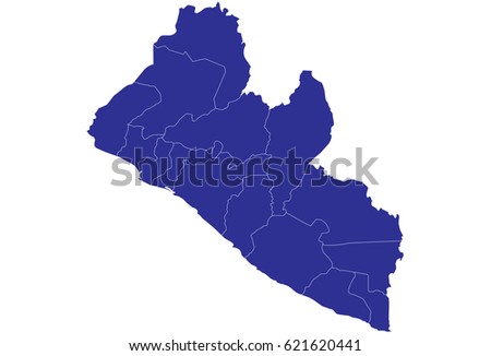 High detailed blue vector map – Liberia map