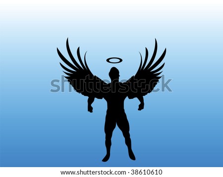 Black Angel Vector Silhouette - 38610610 : Shutterstock
