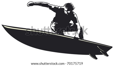 Surf Jump In Aereal Position Stock Vector Illustration 70175719 ...