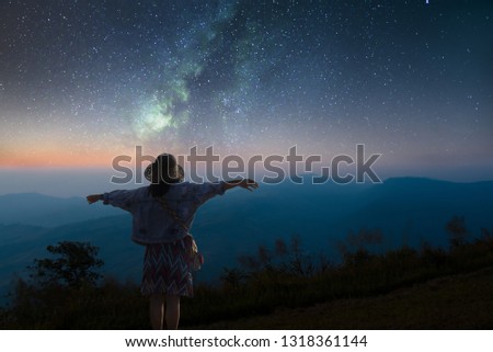 Similar – Image, Stock Photo #As# looking up Starry sky