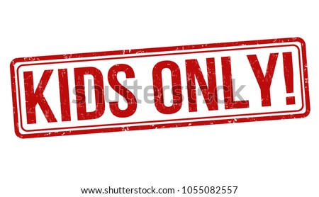 Kids only grunge rubber stamp on white background, vector illustration