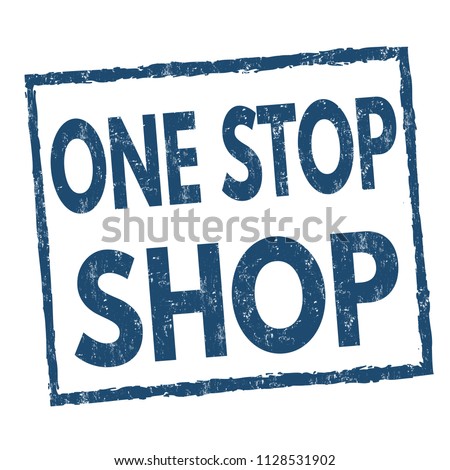 One stop shop grunge rubber stamp on white background, vector illustration