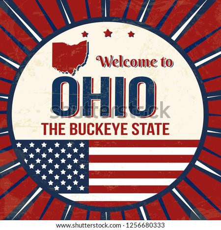 Welcome to Ohio vintage grunge poster, vector illustrator