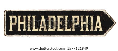 Philadelphia vintage rusty metal sign on a white background, vector illustration