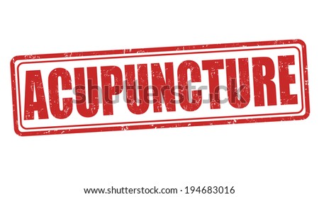 Acupuncture grunge rubber stamp on white, vector illustration