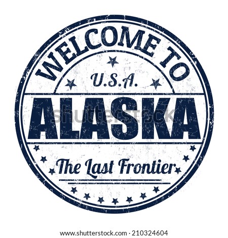 Welcome to Alaska grunge rubber stamp on white background, vector illustration