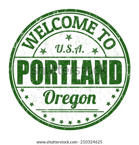 Welcome to Portland grunge rubber stamp on white background, vector illustration