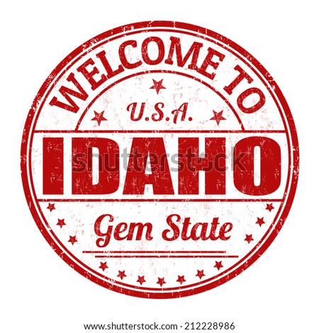 Welcome to Idaho grunge rubber stamp on white background, vector illustration