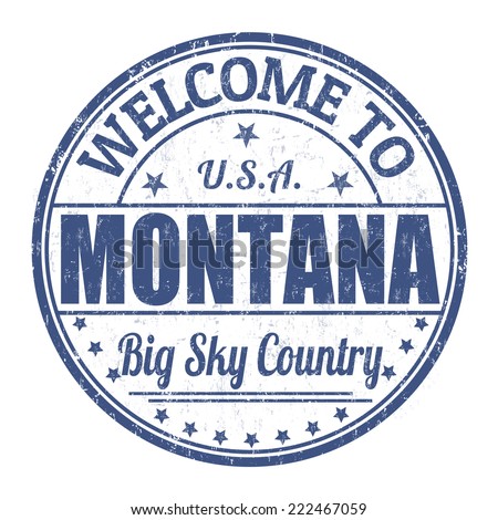 Welcome to Montana grunge rubber stamp on white background, vector illustration