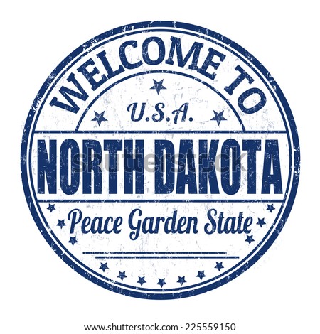 Welcome to North Dakota grunge rubber stamp on white background, vector illustration