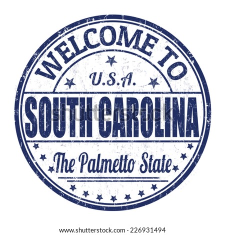 Welcome to South Carolina grunge rubber stamp on white background, vector illustration