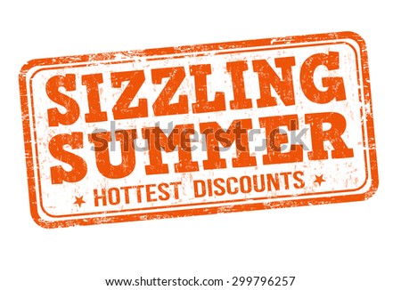 Sizzling summer grunge rubber stamp on white background, vector illustration