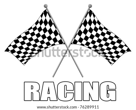 Racing Poster Background With Checkered Flags, Vector Illustration ...