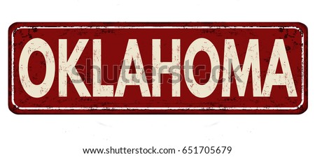 Oklahoma vintage rusty metal sign on a white background, vector illustration