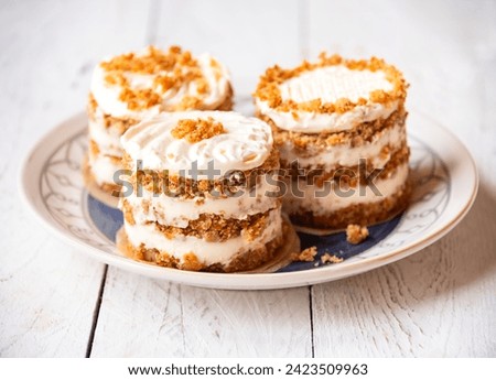 Similar – Image, Stock Photo Homemade small cake with blackberries