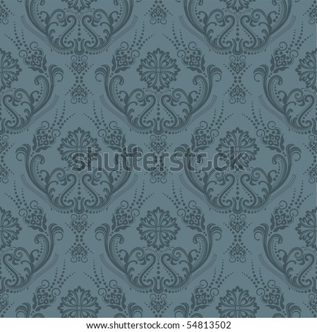 Luxury Seamless Grey Floral Wallpaper Stock Vector Illustration ...
