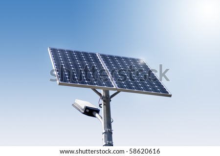 street light with solar panel 02