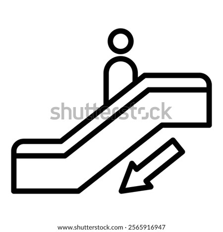 Escalator Down Vector Icon Collection