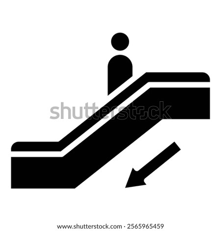 Escalator Down Simple Vector Icon Collection