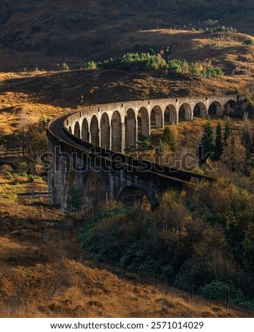 Similar – Foto Bild Viadukt in Schottland im Herbst; Drehort Harry Potter Filme