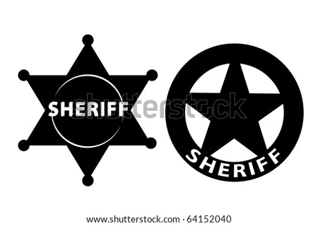 Black vector  Sheriff star on white background