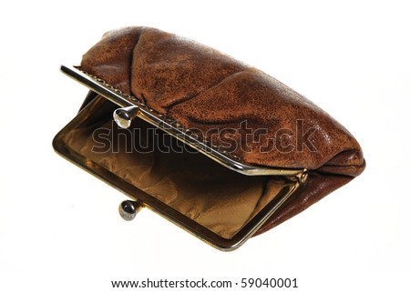 Empty Old Open Brown Wallet Stock Photo 59040001 : Shutterstock