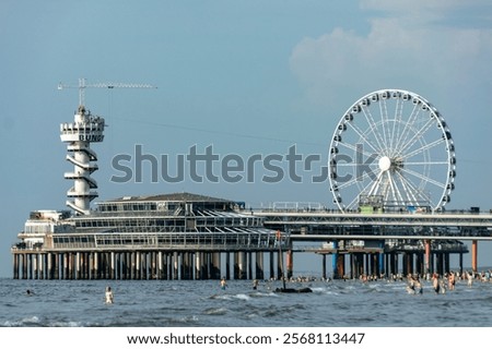 Similar – Image, Stock Photo Pier SkyView on the beach of Scheveningen, DenHaag