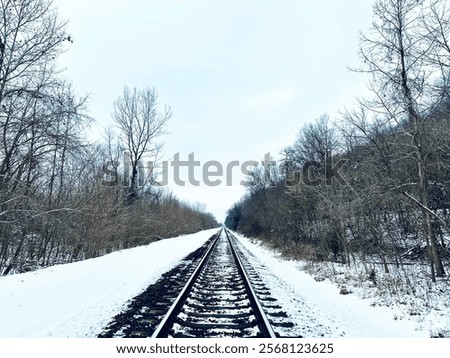 Similar – Image, Stock Photo Railroad tracks with branches