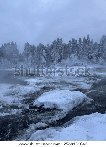 Similar – Image, Stock Photo Storforsen rapids in the evening light II