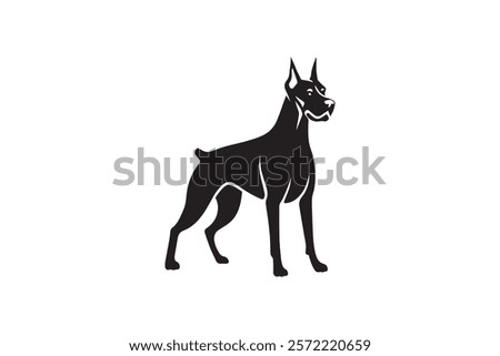 Doberman Dog Hound Logo Design Template Vector Illustration