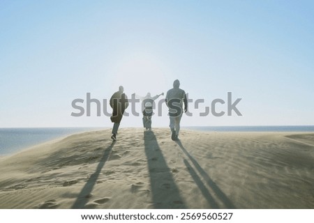 Similar – Jumping in Sand Dunes