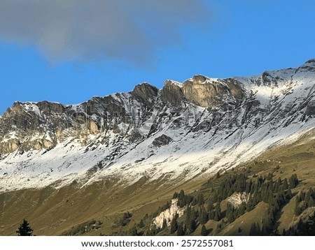 Similar – Image, Stock Photo Mountain ridge under blue cloudy sky