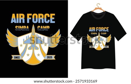 air force Simba camp,  Make some noise rock and roll artwork design. American t-shirt design, military shirt, army t-shirt design,