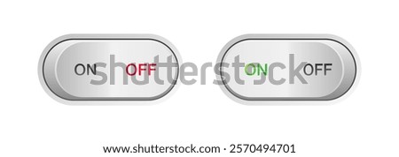 On and Off Toggle Button Vector Icons Set