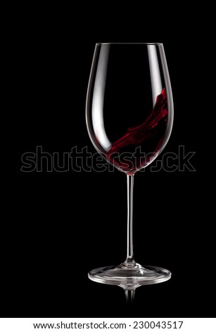 Glass of red wine swirl