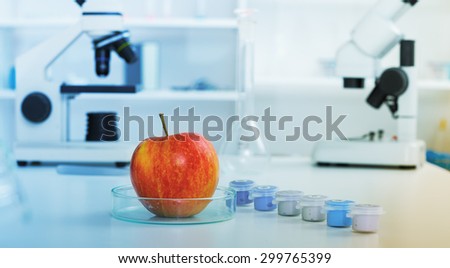 Red Apple to selection in Microbiological laboratory.Chemical Laboratory of the Food supply.