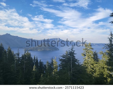 Similar – Image, Stock Photo The small island surrounded by giants in the Ranco lake