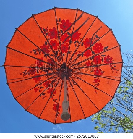 Similar – Image, Stock Photo orange parasol with blue sky