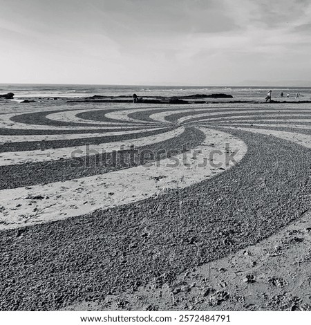 Similar – Image, Stock Photo Giant sand art drawing of holding hands created by dji camera