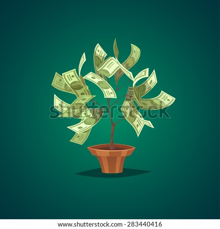 Money tree. Isolated object  background.
