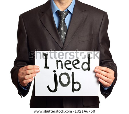 Businessman Holding Sign 