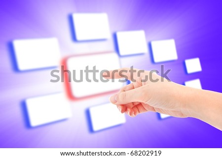 The hand on the flow of several button