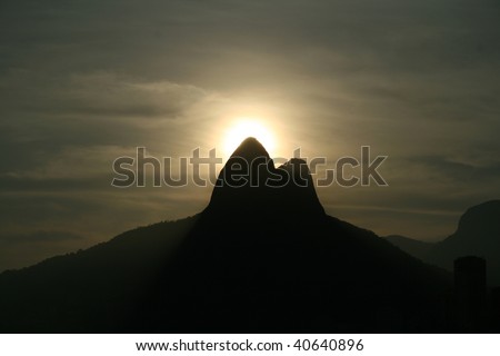 Landmark of Rio de Janeiro. These mountains are called Dois Irmaos - The Two Brothers.