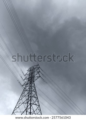Similar – Image, Stock Photo thick grey clouds of smoke surrounded by glowing sparks